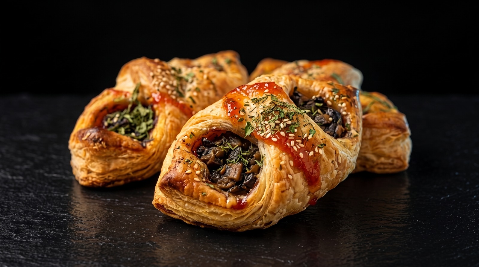 Savory Beef Strudil pastry at Mattathil Bakery